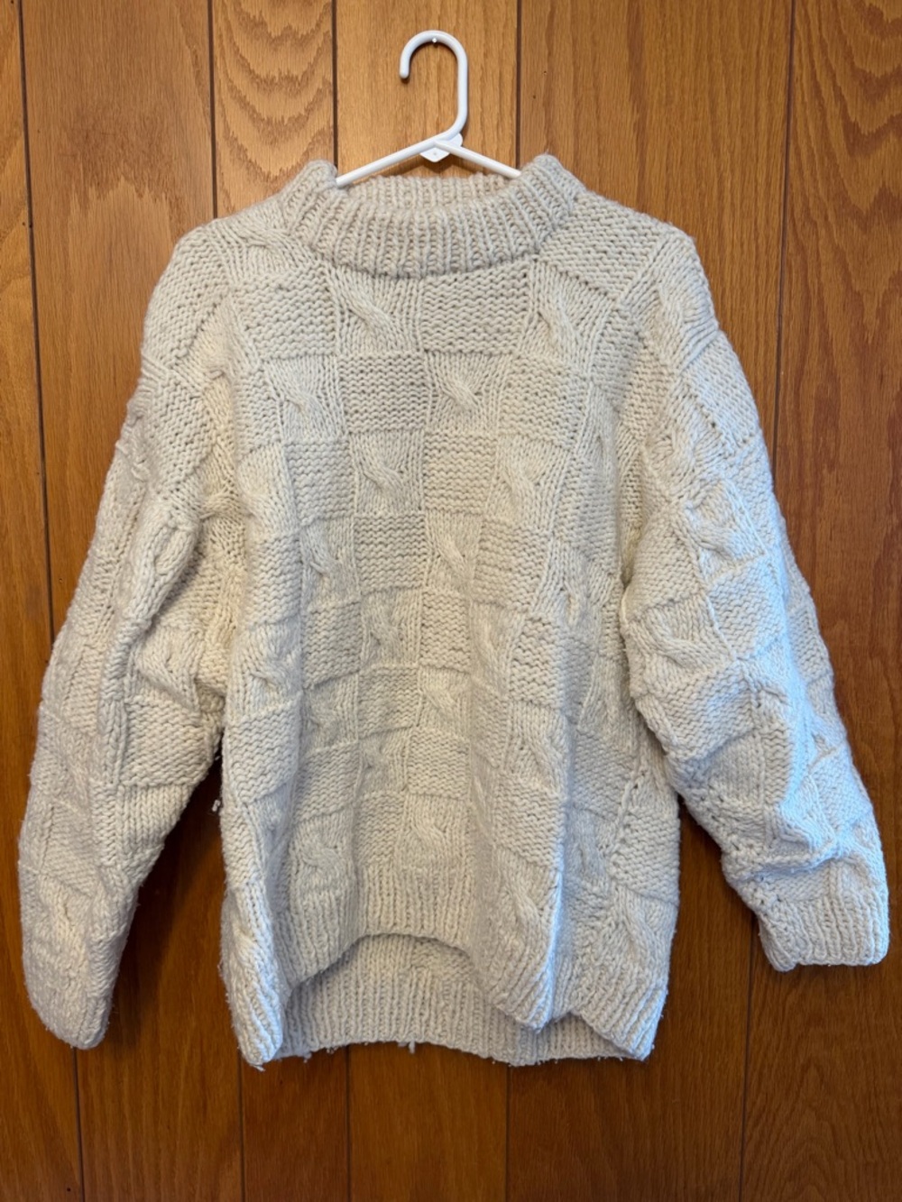 Hand Knit Wool Crewneck Sweater